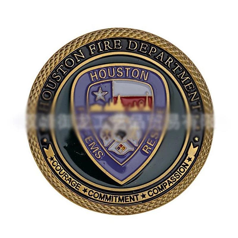 Соединенные Штаты хьюстонская Пожарная служба Коллекционная позолоченная сувенирная коллекция монет искусство флорианская искусство
