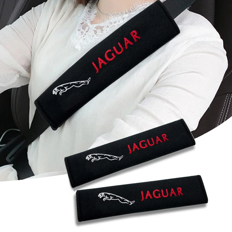 

2pcs Car Safety Belt Cover Interior Seat Belt Pad Case For Jaguar XF XJ F-Type E-Type F-Pace E-Pace X-Type S-Type XKR XJS XJL