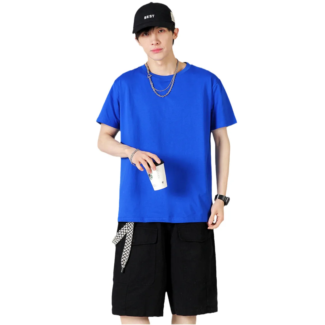 

Unisex Tee Tops Summer Men's Cotton T-Shirt Our Slogan Good Life Is Not So Expensive Classic Boutique Simple Design Four Seasons