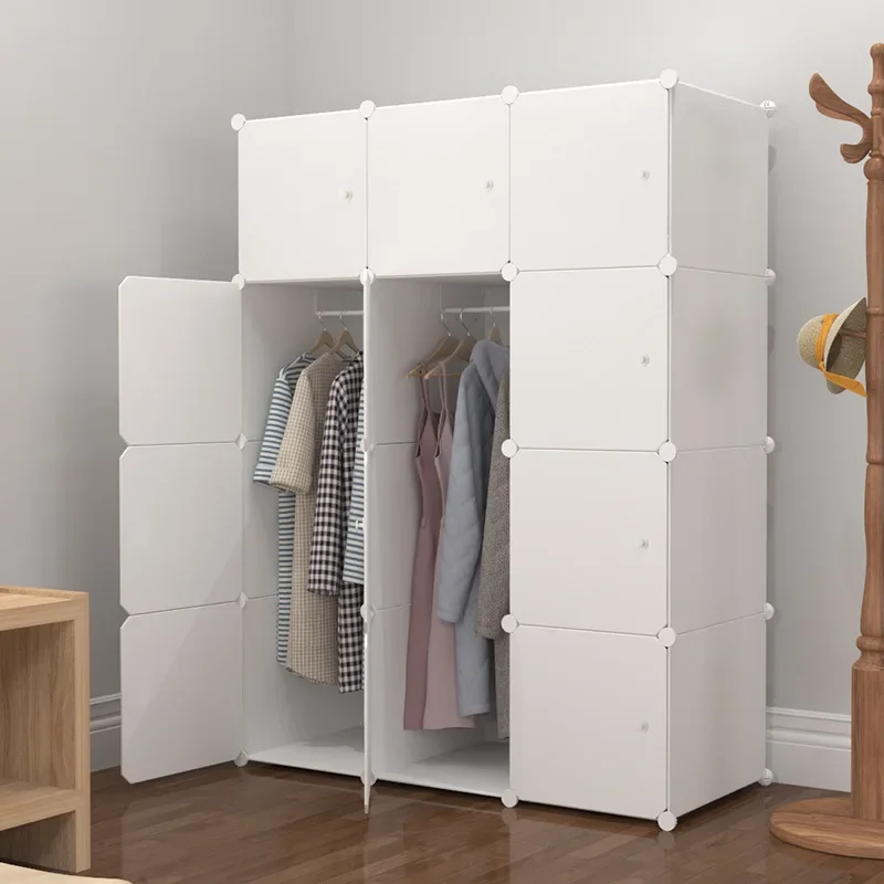 Wardrobe Closet Cabinet Simple Wardrob Plastic Space Saving Portable Folding Bedroom Organizer Shelves Furniture