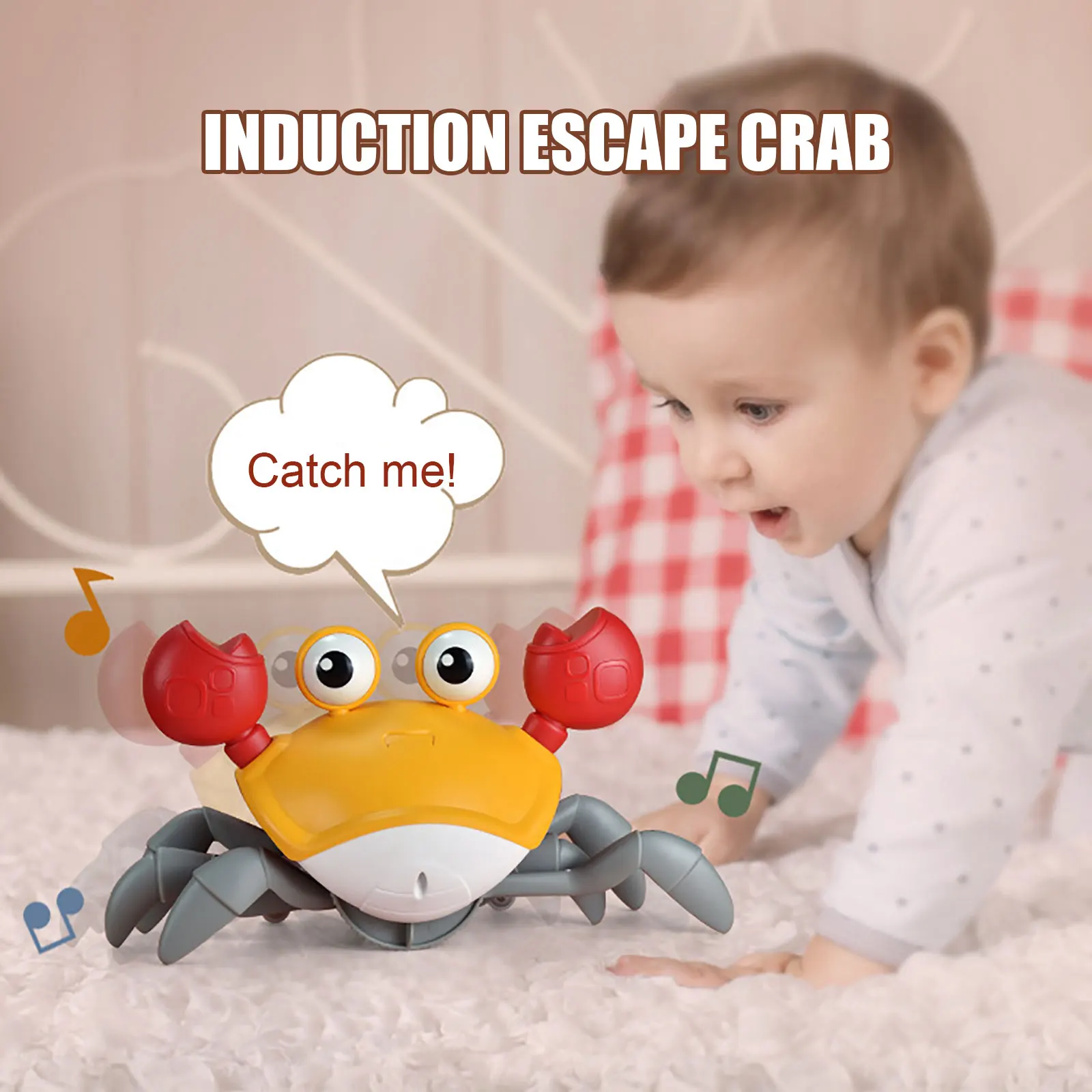 

Crawling Crab Baby Toy Music and LED Light Up Kids Toddler Interactive Learning Development Automatically Avoid Obstacles