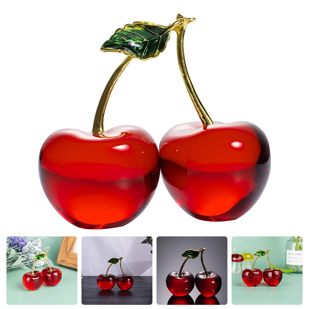 

1pc Delicate Crystal Craft Desktop Adornment Creative Crystal Fruit Decor