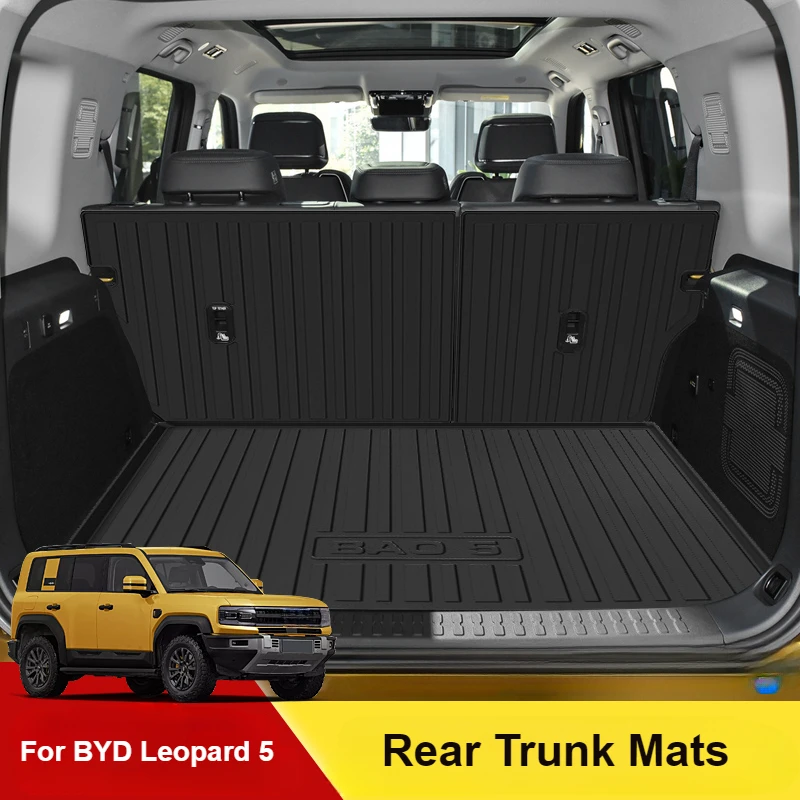 Rear Trunk Mats TPE Anti-Scratch Waterproof Boot Luggage Liner for BYD Leopard 5 2023 2024 Interior Accessories