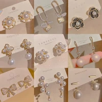 925 silver needle pearl earrings niche korean light luxury high end earrings temperament personality retro earrings
