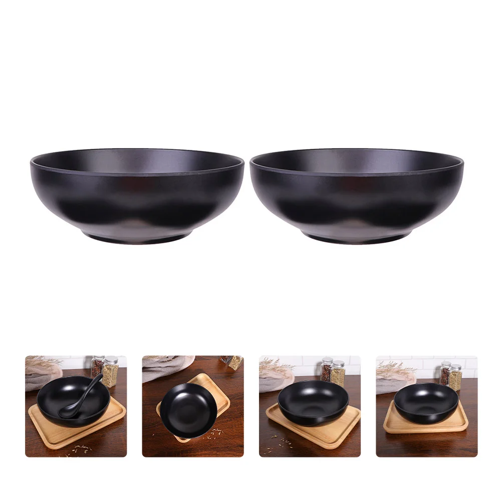 

2 Pcs Decorative Bowl Baby Food Containers Serving Bowls Melamine Noodles Japanese Style A5 Creative Ramen