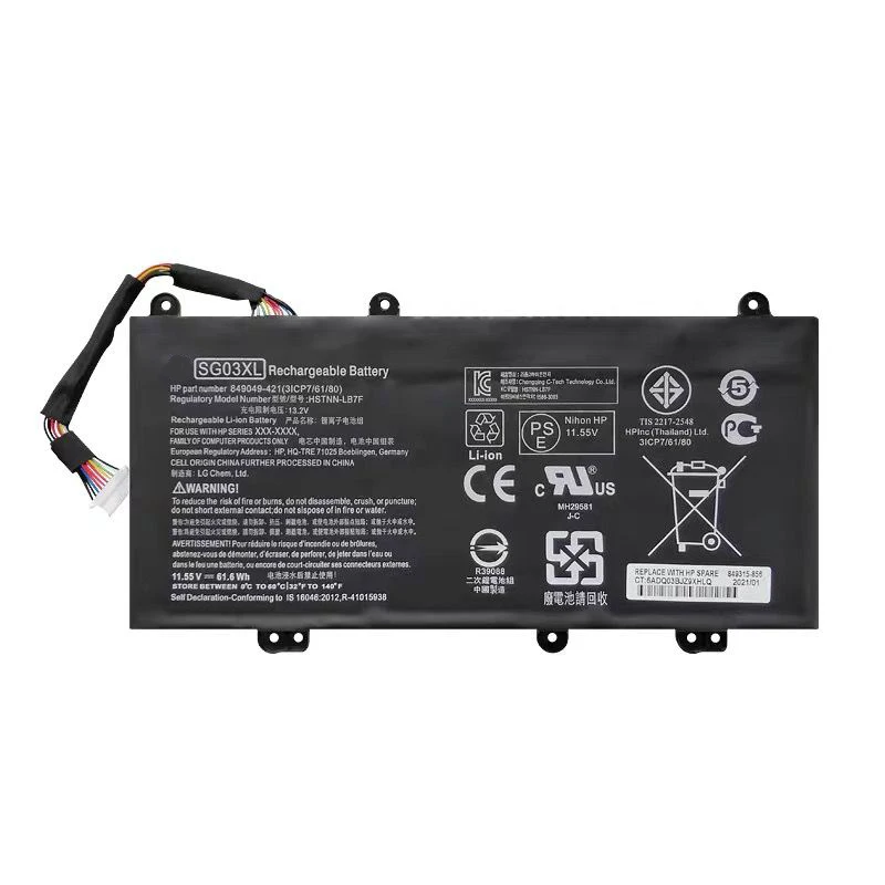 SG03XL Аккумулятор для ноутбука HP Envy 17-U M7-U Series TPN-I126 HSTNN-LB7E HSTNN-LB7F 849049 -421 849315 -850 11 55 В 61 6