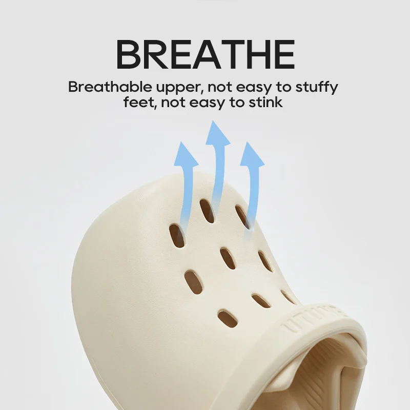 UTUNE Women's Mules DIY Hole Sandals for Girls Summer Platform Shoes Beach Outside EVA Slides Soft Non-slip Indoor Slippers