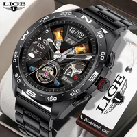 2022 lige new bluetooth call smart watch men waterproof sports fitness watch amoled screen luxury smartwatches for ios android