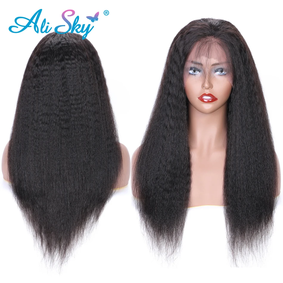 

Kinky Straight Wig 13x4 Lace Front Human Hair Wigs For Women Pre Plucked Yaki Natural Hairline Transparent 4x4 5x5 Closure Wig