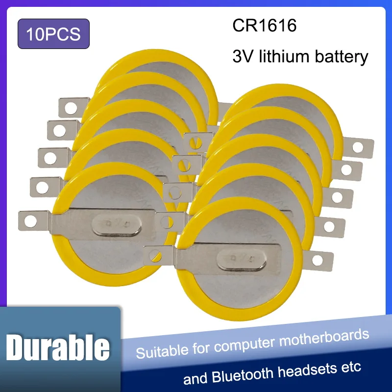 10 шт. CR1616 3 в 50 мА/ч сварочные батареи вкладки 2 контакта Bluetooth аксессуары для часов