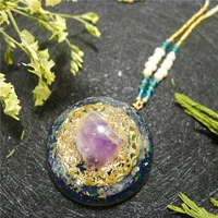 natural amethyst orgone pendant stone balancing positive energy aura crystal reiki jewelry orgonite necklace