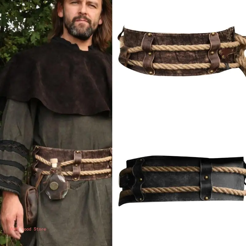 

Medieval Knight WaistBand for Cosplay Parties PU Leathers Horseman Costume Belt
