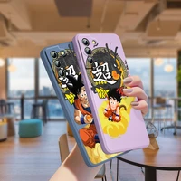 hot goku dragon ball art for samsung galaxy s21 s22 pro s20 fe s10 note 20 10 plus lite ultra liquid silicone rope phone case