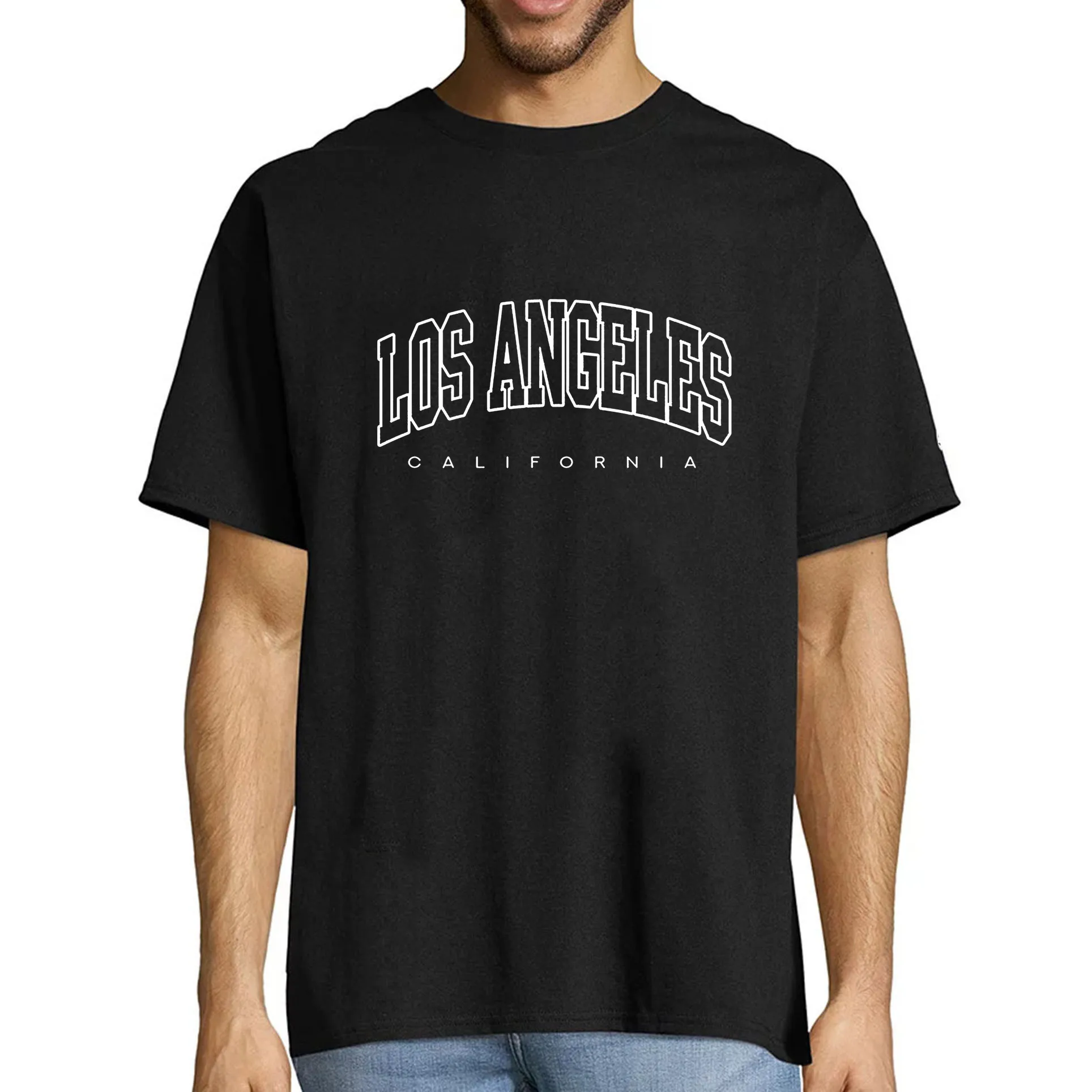 Los Angeles California Funny Letter Men Cotton T-shirt Boy Summer Short Sleeve O Neck Tops Tee Women CLothes,Drop Ship