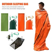 camouflage waterproof emergency sleeping bag portable warmth survival camping reusable send original storage bag