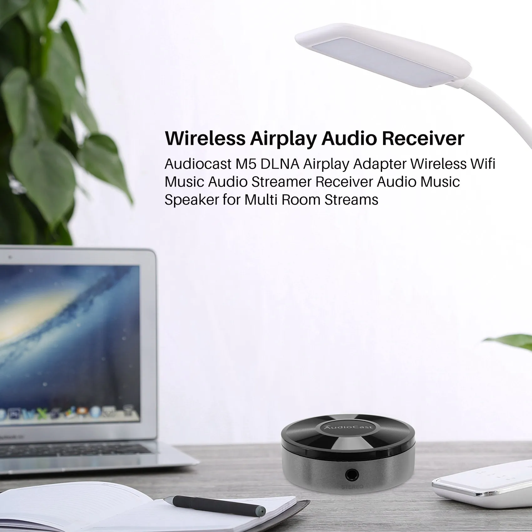 Фото N82R Audiocast M5 DLNA Airplay адаптер, беспроводной Wi-Fi музыкальный аудиоплеер, приемник для потоковой передачи музыки, аудиодинамик для многозональных систем №3