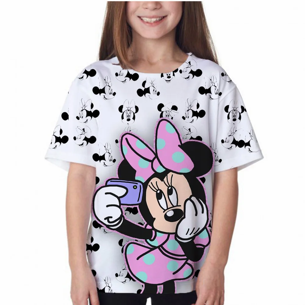 

Super Cool Funny Cartoon Fashion Mickey Minnie Mouse 3D T Shirt Kids Kawaii Harajuku T-shirt Kids Anime Tshirt Children Tops