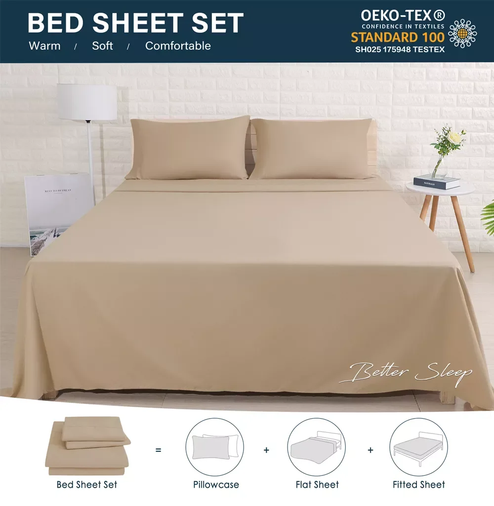 

Sheet Set Brushed Microfiber Solid Linens Set for 160x200CM Bed Flat Sheet Set 3/4 Pieces juego de sábanas