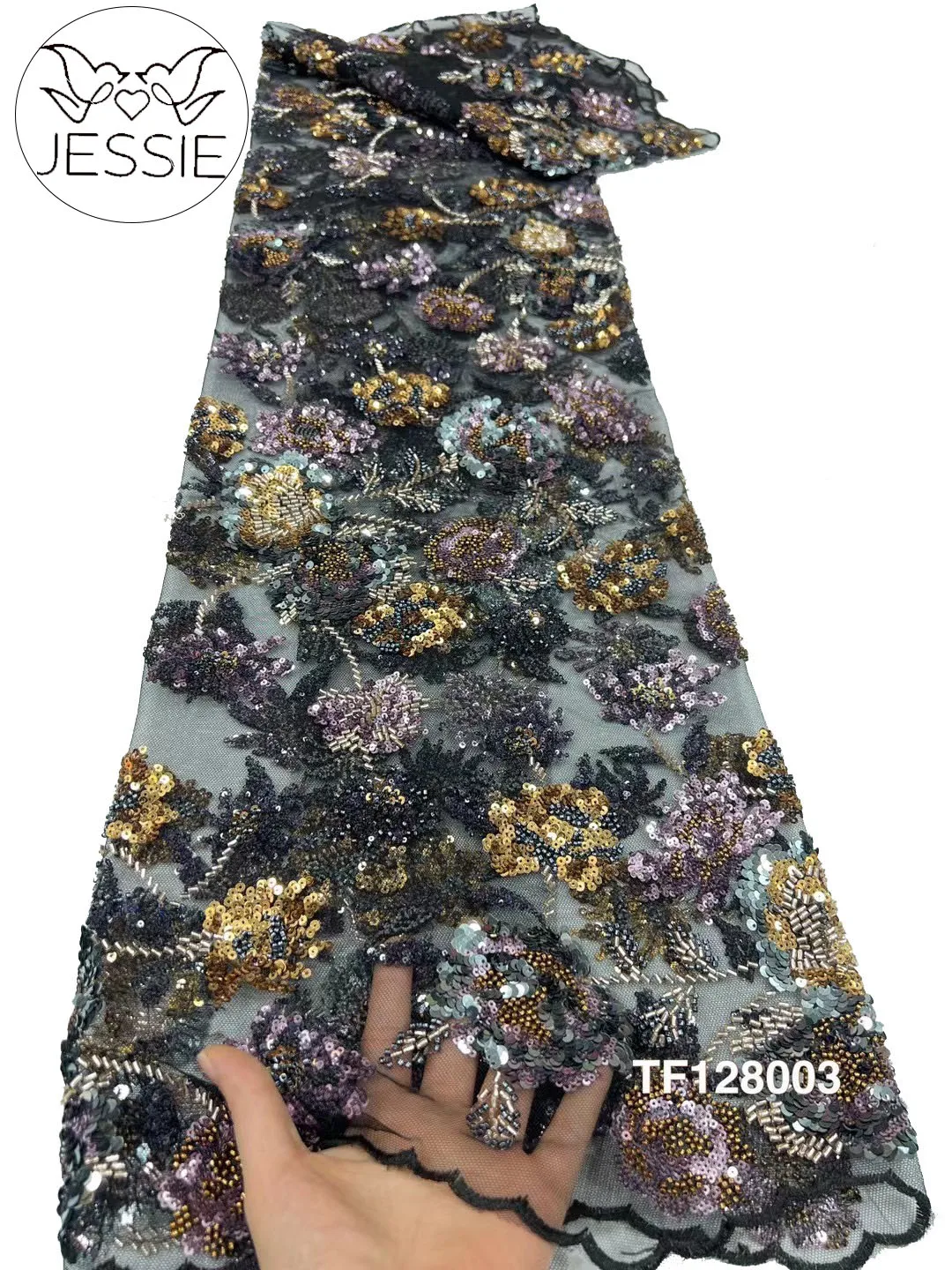Новейшая африканская кружевная ткань с блестками 2024 Высококачественная вышивка