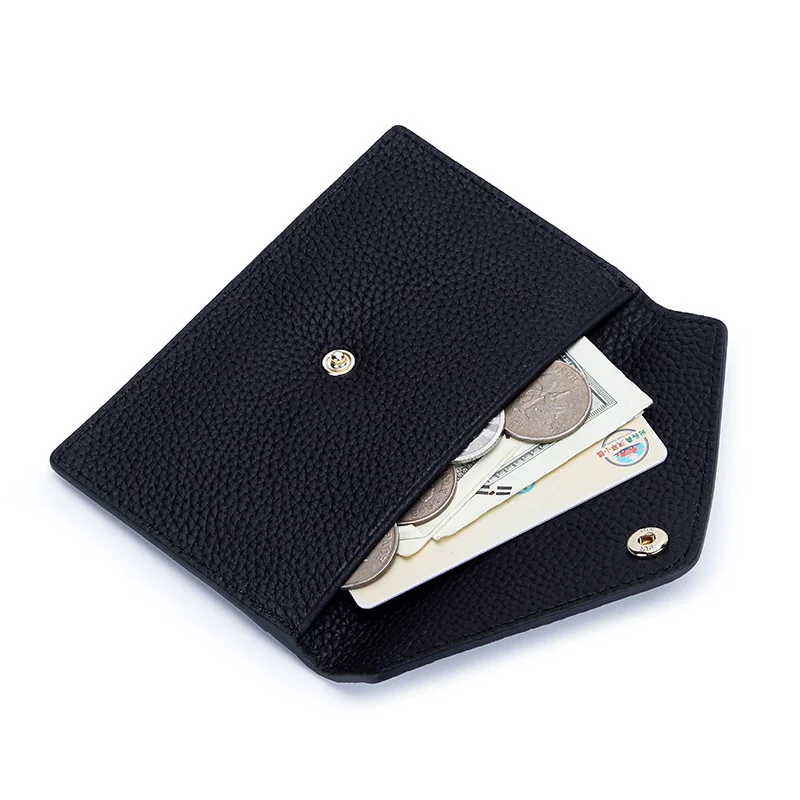 

Women's Small Wallet Genuine Leather Fashion Card Holders Lady Hasp Luxury Designer Money Bag Famous Brand Short Cowhide Purse