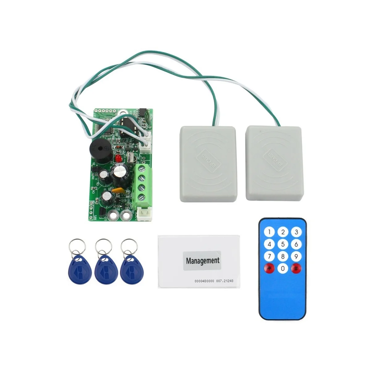

RFID Embedded Control Board EMID 125KHz Normally Open Control Module Induction Tag Card Controller, Double Coil
