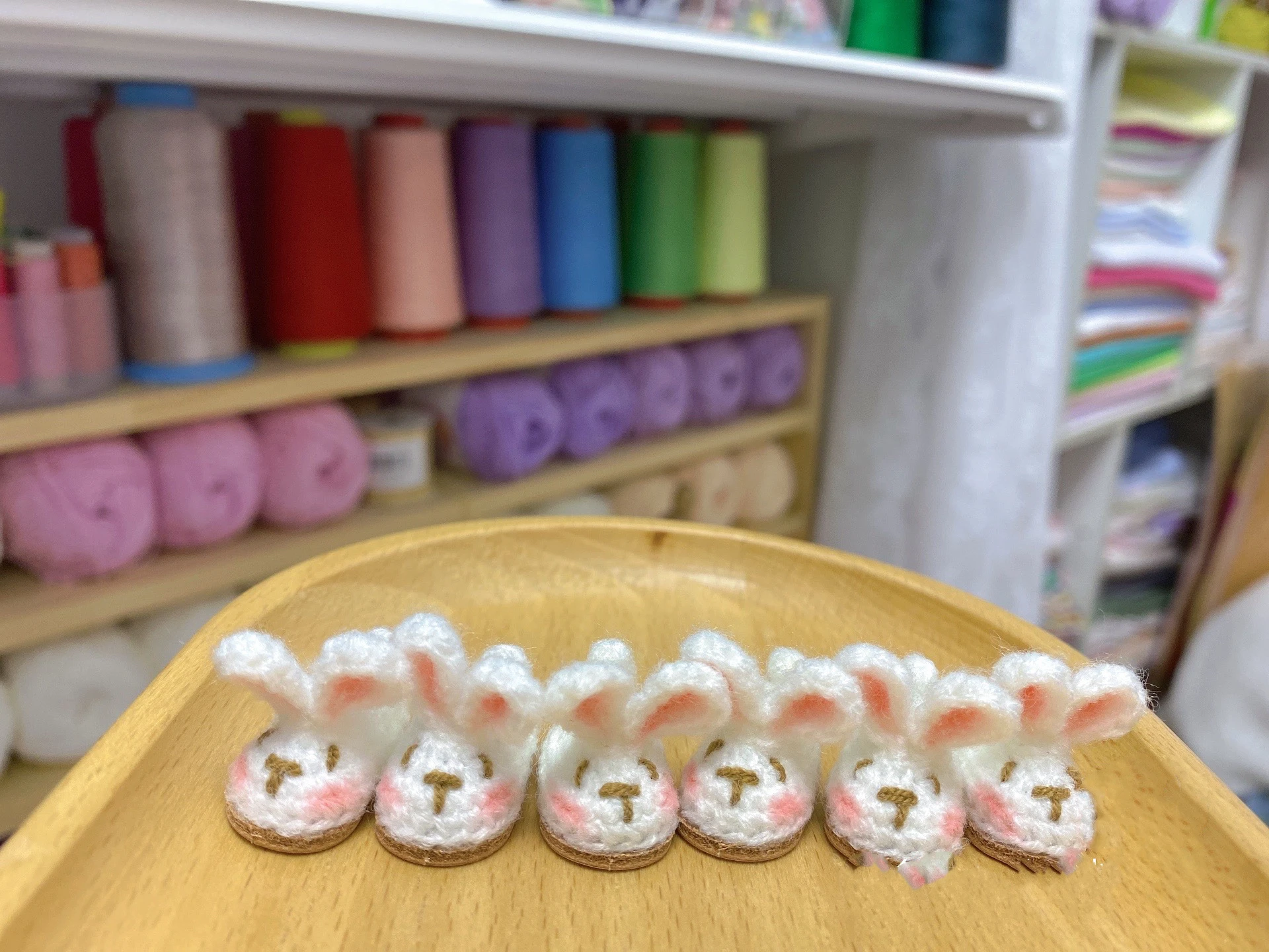 

Ob11 monst baby shoes: Hand crocheted rabbit shoes