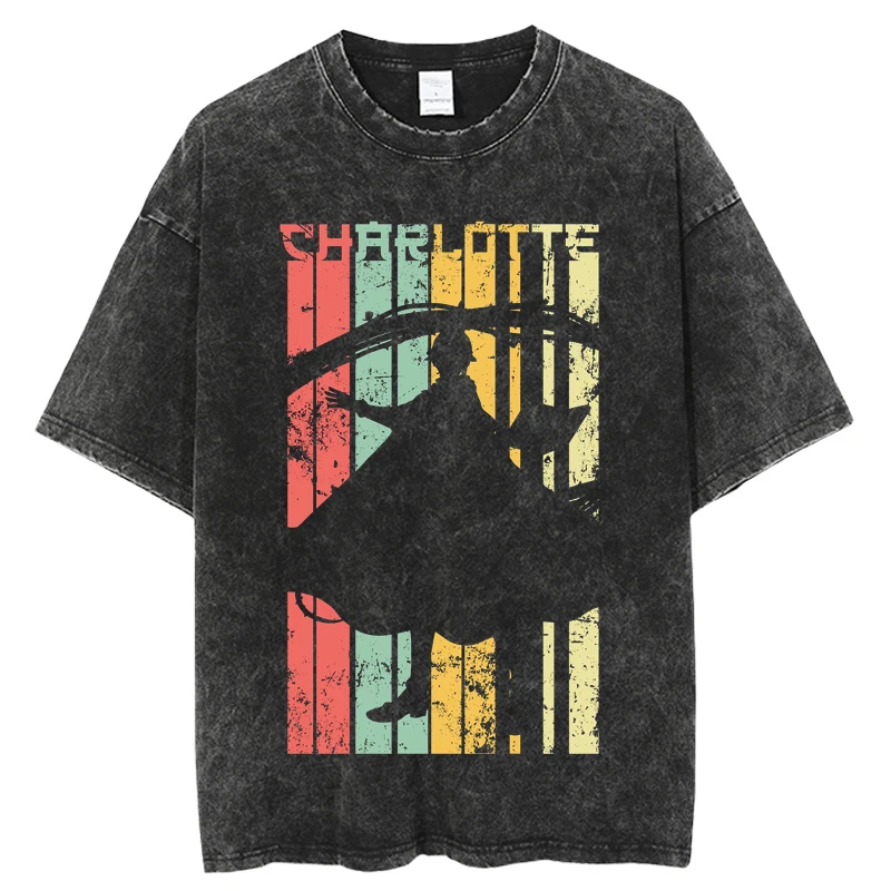 

Летние футболки Charlotte с принтом, потертые футболки с японским аниме, мужские хлопковые футболки с графическим рисунком, футболка унисекс в стиле Харадзюку