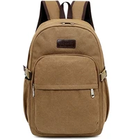 fashion backpack mens canvas large capacity trendy leisure travel backpack high quality textured brown hand held mens bag soft