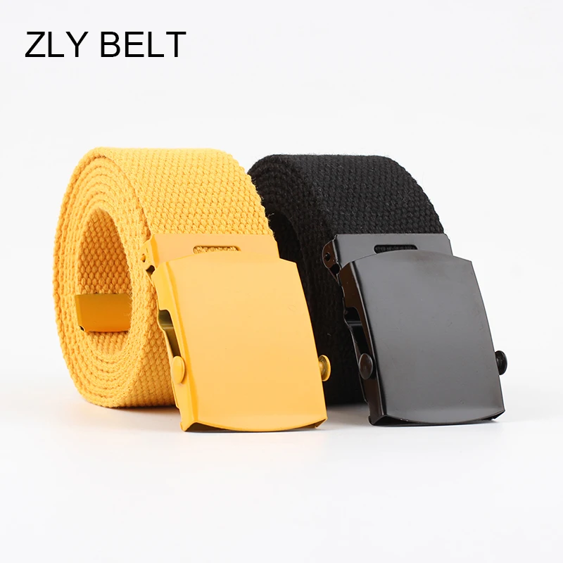 2022 New Fashion Canvas Belt Women Men Coloful Frosted Texture Buckle Jeans Versatile Casual Style Youthful Solid Tacticle Belt
