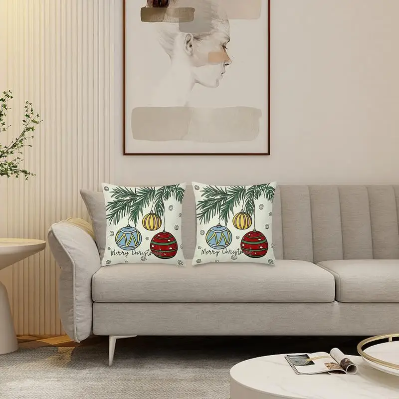 

Рождественская льняная наволочка, рождественские украшения, льняные наволочки, декоративные наволочки, рождественские украшения, домашний декор