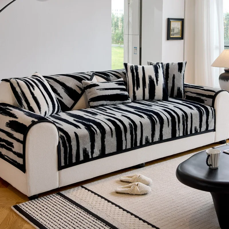 Утолщенный плюшевый чехол для дивана из искусственного кроличьего меха