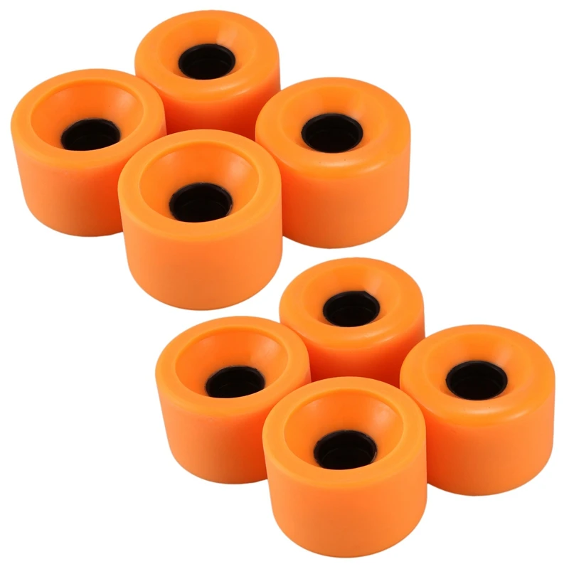 

8 Pack Skateboard Wheels Elastic PU Wearable Flexible Durable 65X45 PU Skateboard Wheels Sports Orange