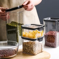 kitchen food container storage box home transparent grains sealed can storage tank plastic storage sugar bowl jars for spices