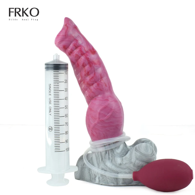 FRKO Squirting Animal Dildo Huge Wolf Knot Penis With Sucker Realistic Testis Sexy Toys For Couples Masturbating Adult Sexyshop