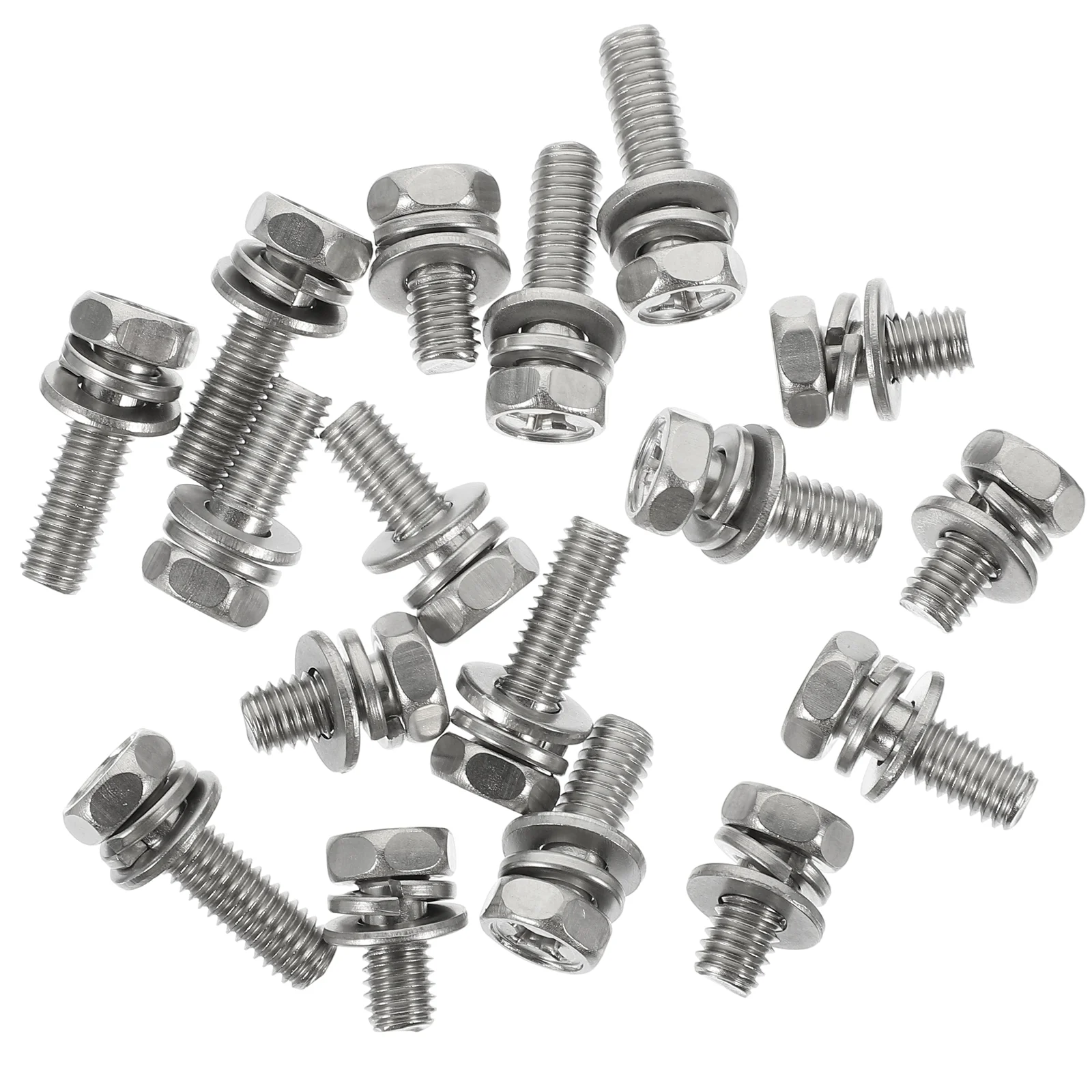 

18 Pcs Motorcycle Bolt Stainless Steel Bolts Nuts Kit Screws Washers Cross Groove