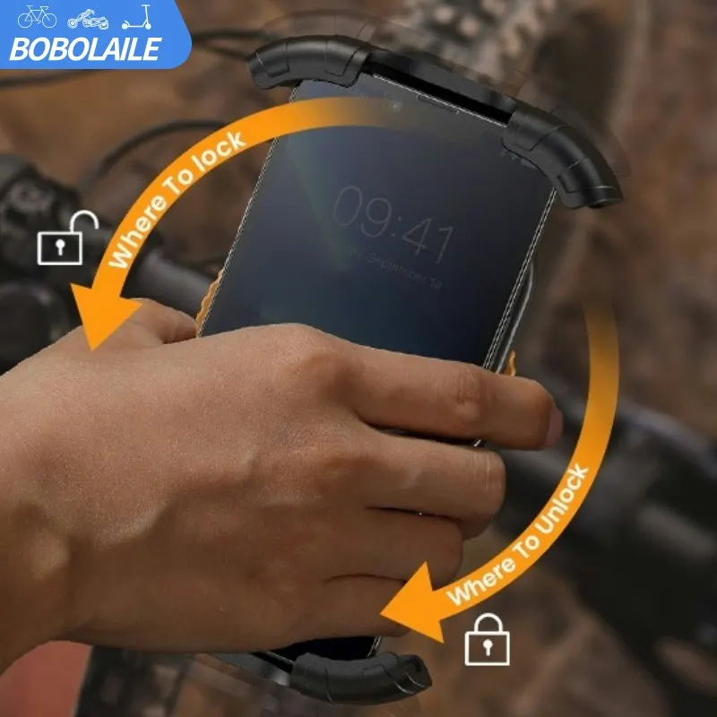 

Upgraded Clip Bike Motorcycle Phone Mount Holder For Bike Motorcycle Fit For 4.7"-7" phone Compatible With 15-28mm Handlebars