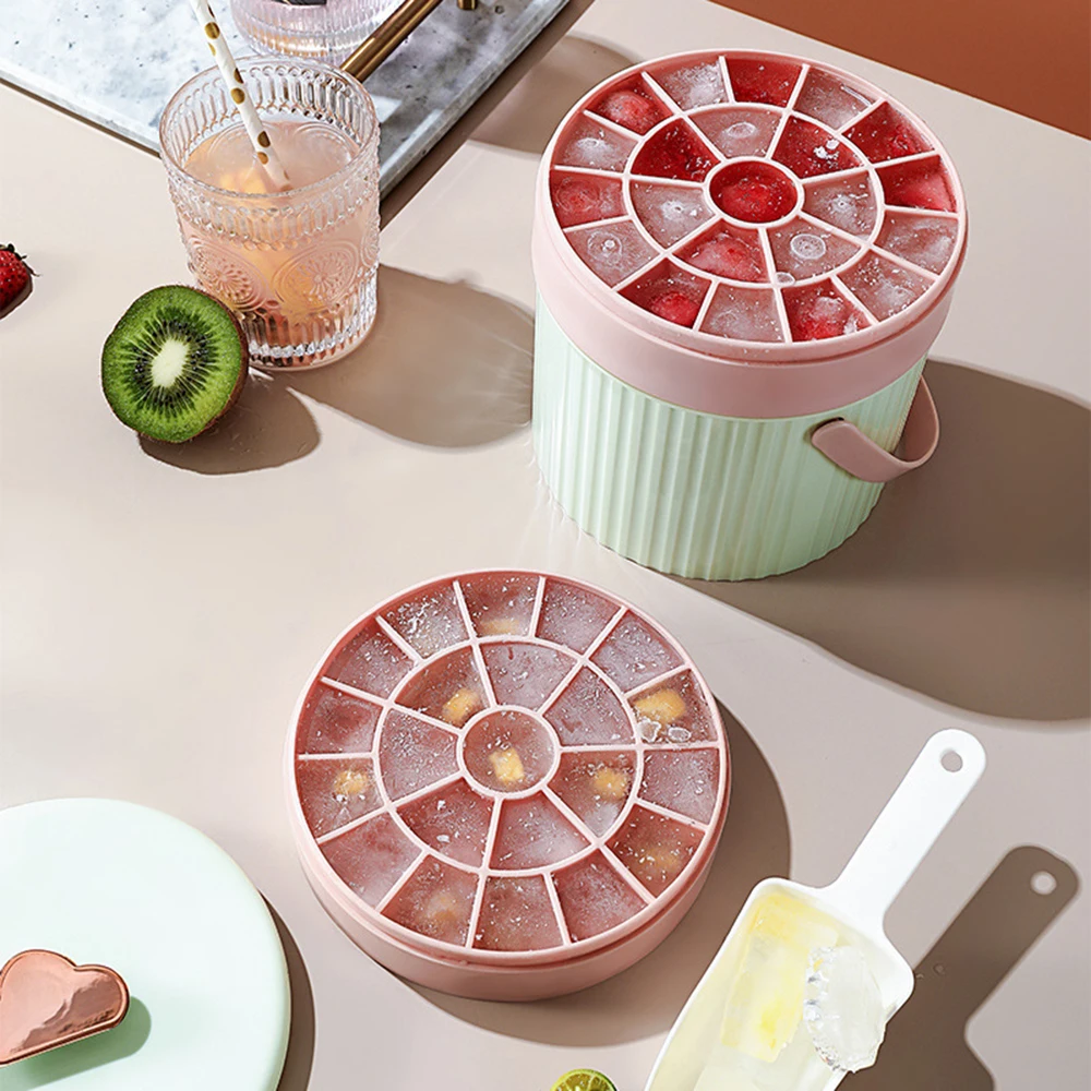 

Silicone Ice Compartment Ice Storage Stencil With Removable Lid Stackable Single Layer Silicone Easy To Release 66cy