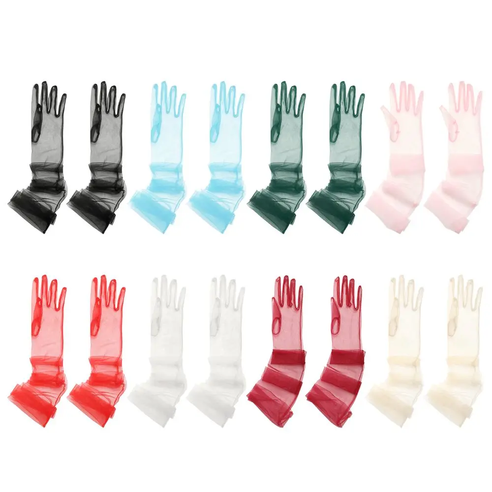 

Fashion Ultra Thin Long Finger Clothing Accessories Wedding Bridal Gloves Bridal Gown Mittens Party Dress Tulle Gloves