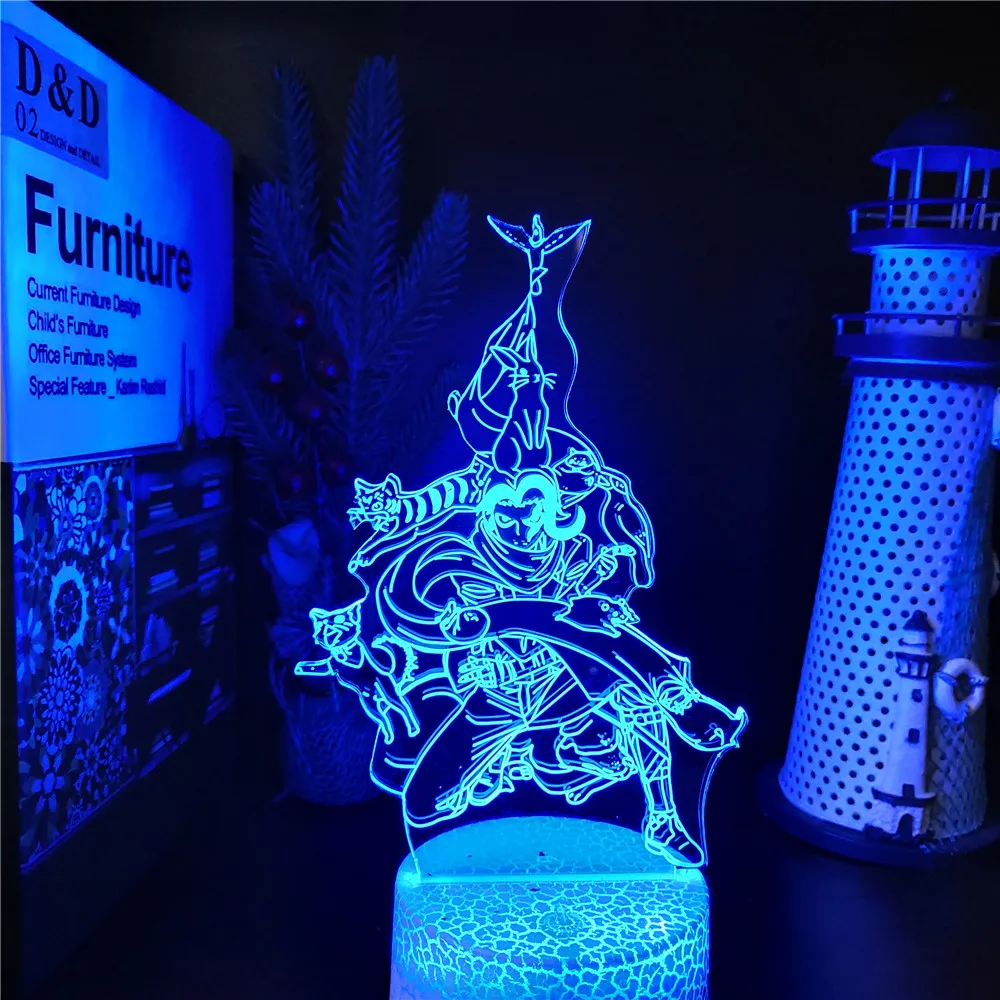 

3D лампа Danganronpa 3 Gundham Tanaka аниме, светодиодный ночсветильник для спальни, декор, светильник для детей, подарок на день рождения, манга