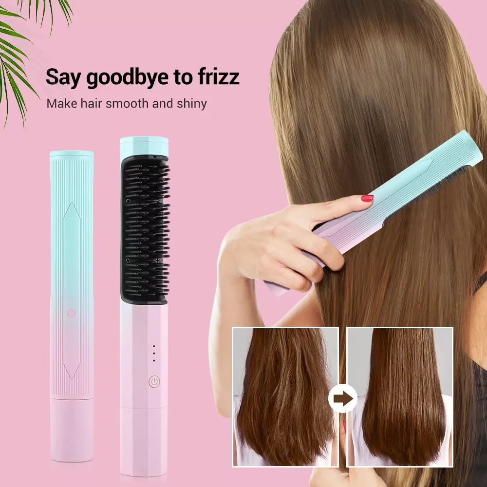 

NEW2023 Hair Straightener Mustache Comb Straightening Brush Dual-Use Hair Curler Brush Hair Comb Straighteners Curling Iron Hair