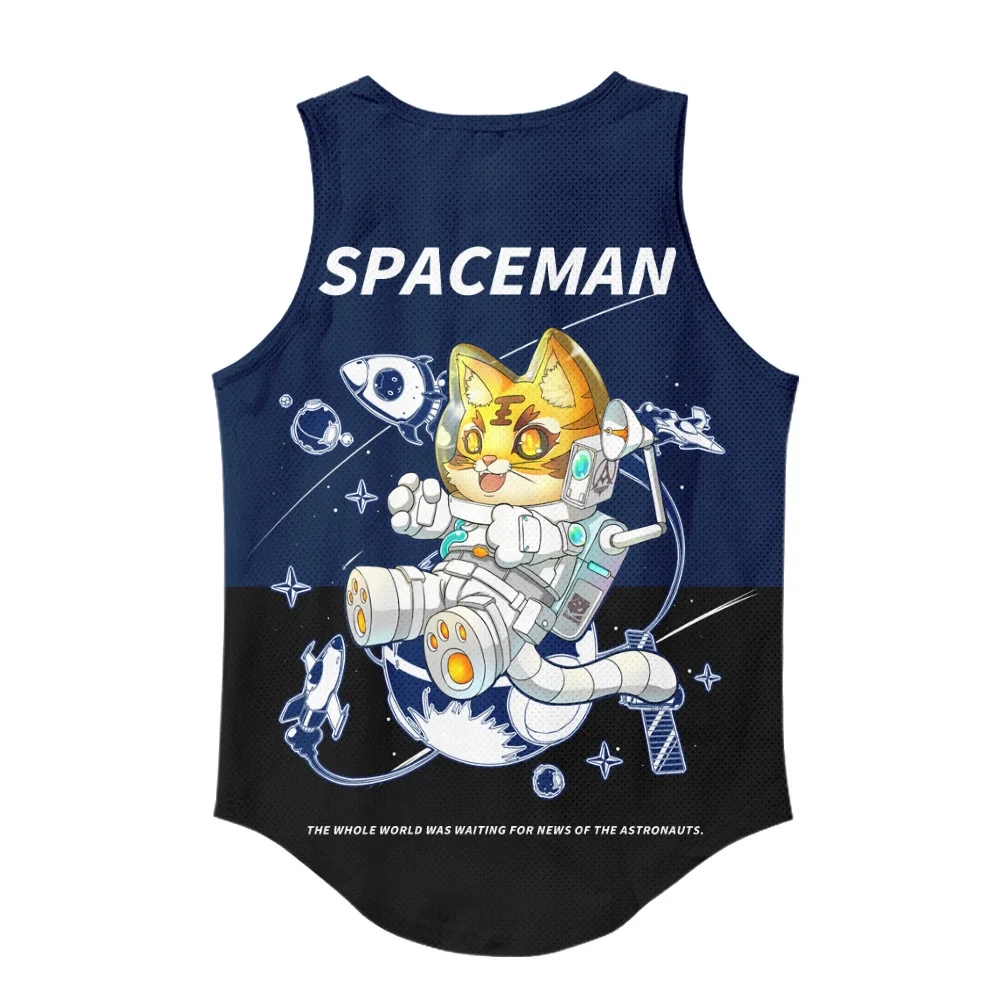 

Fashion Men Tiger Print Tank Tops 2022 Summer O-neck Sleeveless Vacation Streetwear Casual Vests Clothing