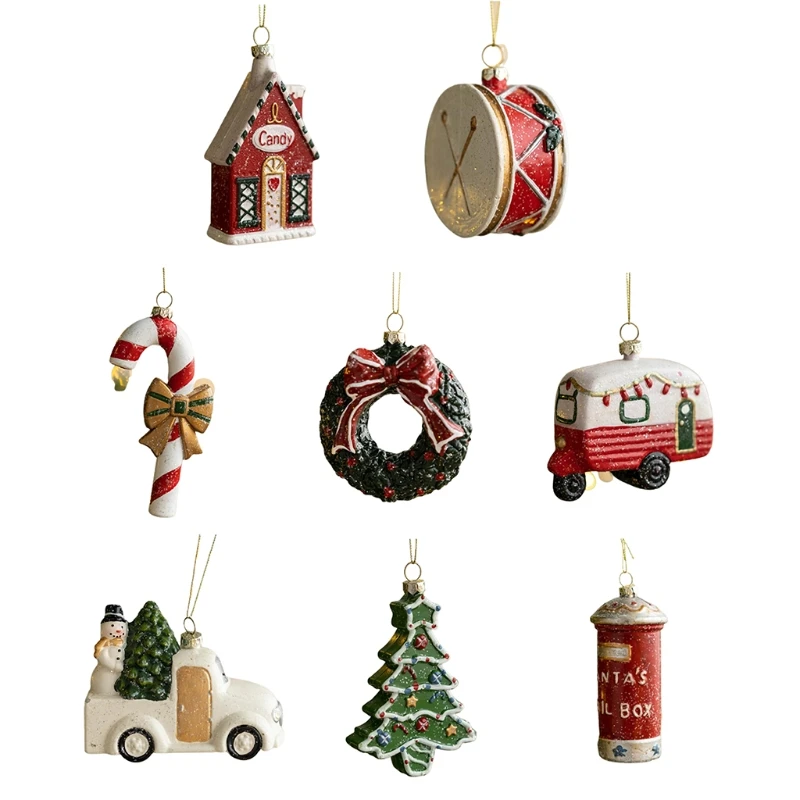 

Рождественский подвесной домик, венок, барабанные подвески для рождественской елки, дома, сада, фермерского дома, стены, окна, входной двери,...