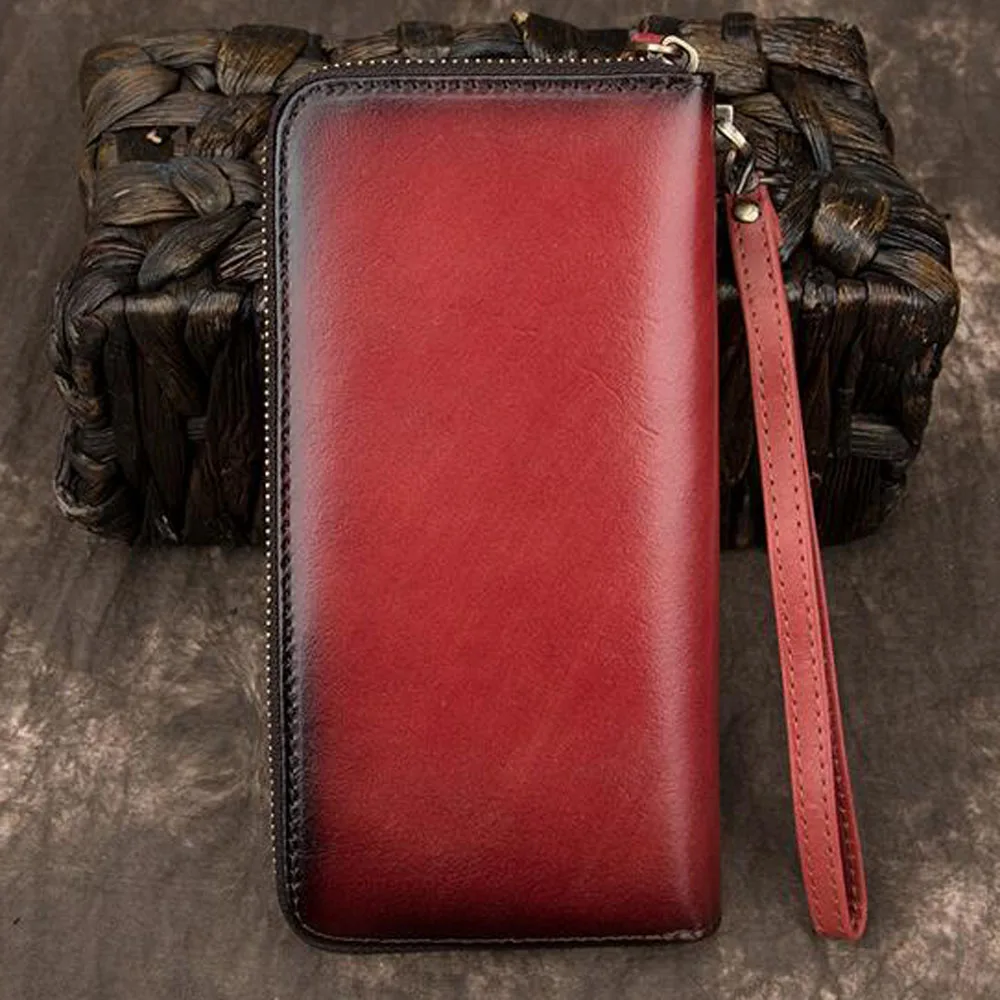 Women Clutch Wallet Zipper Bag Female ID Credit Cards Clips Floral Genuine Leather Embossed Printing Long Purse Wrist Money B | Багаж и