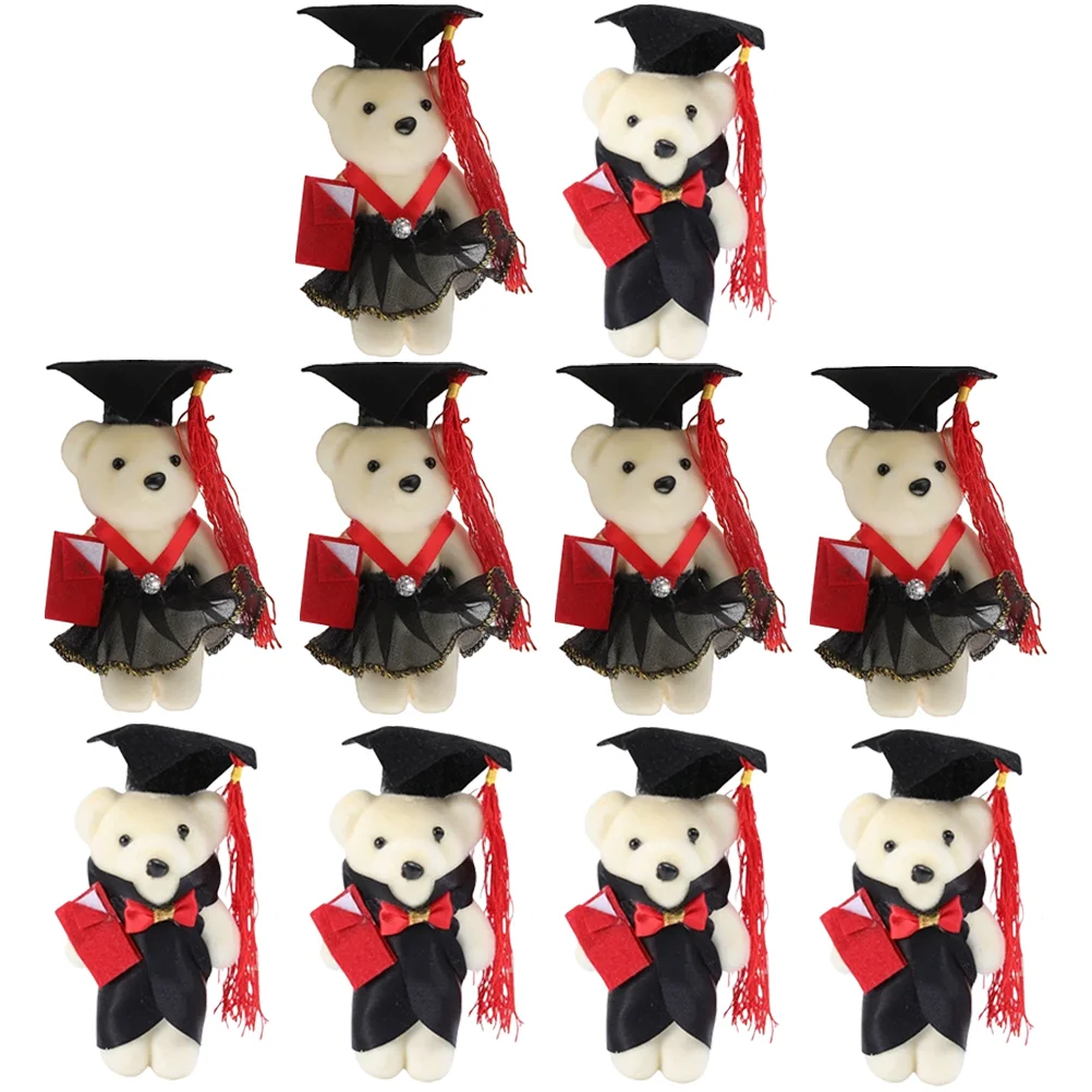 

10Pcs Bear Small Bear Adornments For Bouquet Bear For Bouquet Graduation Gifts for Graduation Party DIY Decors