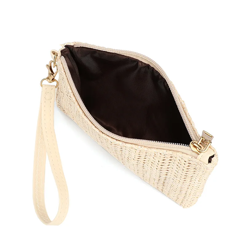 Fashion Women Bohemian Woven Clutch Bag Casual Beach Small Handbag Coin Purse Summer Phone Bag Wallet Card Holder