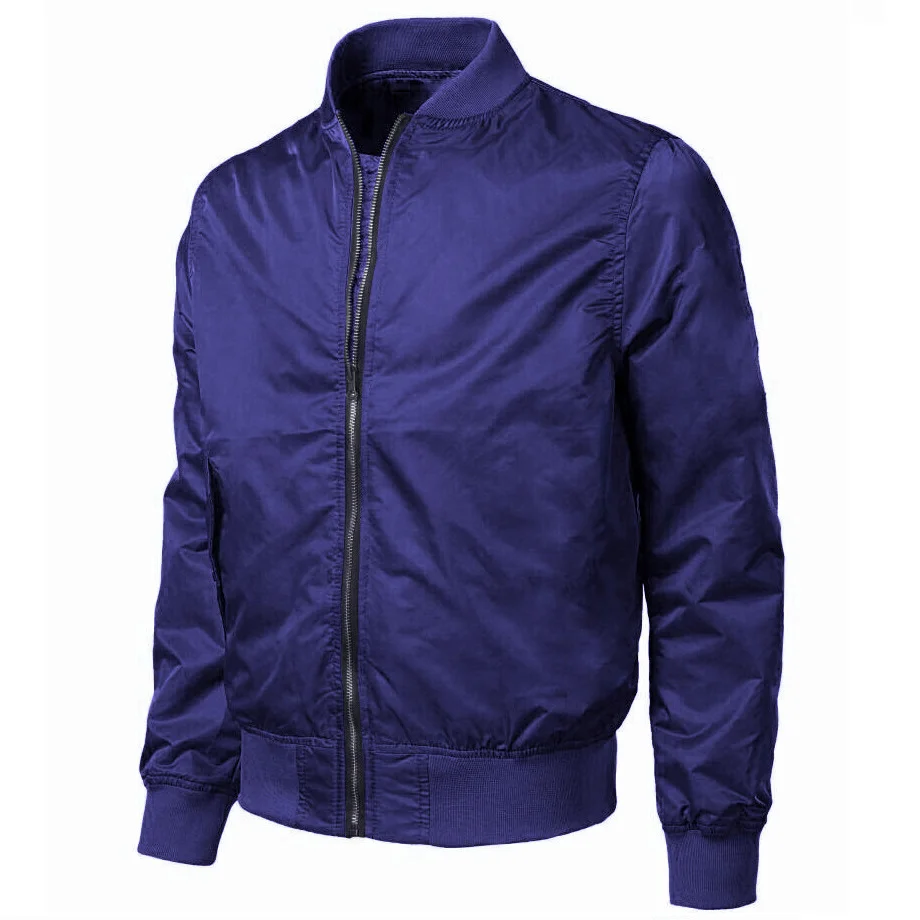 

Spring Men Jacket 2023 Solid Man Zipper Black Blue Grey Bomber Jackets Homme Bran Clothing Male Windbreaker Outwear 4XL