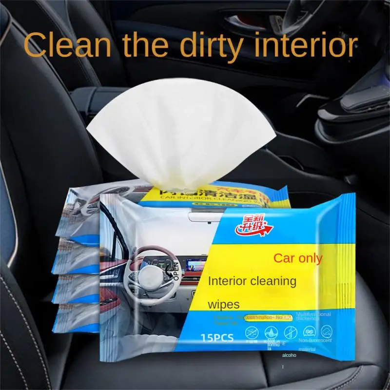 

15 Draw Car Wipes Multifunctional Universal Portable Gentle Convenient Car Interior Accessories Car Seat Interior Wet Tissue