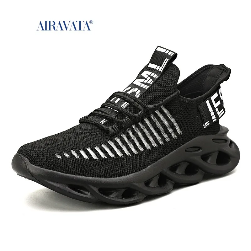 New Fashion Sneakers Flatform Running Shoes for Men Hollow Sole Breathable Mesh Walking Shoe
