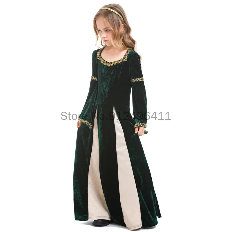 Костюм на Хэллоуин для девочек средневековое кельтское платье принцессы эпохи