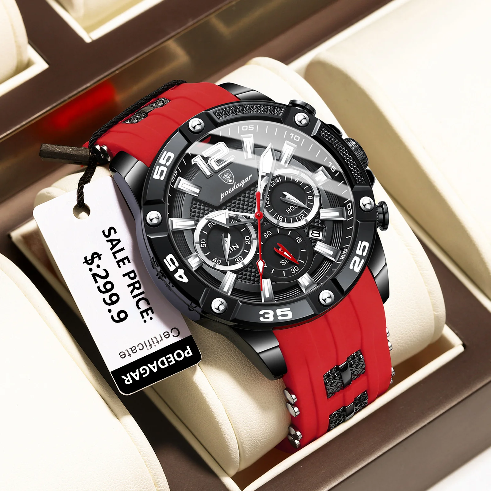 Casual Men Watch Luxury Waterproof Luminous Chronograph Date Man Wristwatch Military Quartz Men's Watches High Quality 2